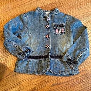 NWOT-Kid Bodies denim jacket-size 5-denim and pink plaid-so adorable!